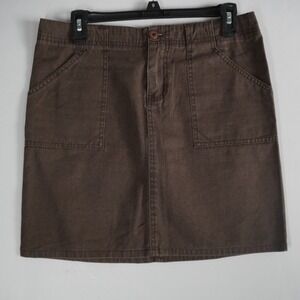 VTG Y2K Billabong Brown Khaki‎ Mini Skirt Casual Pockets Classic Core Size 5